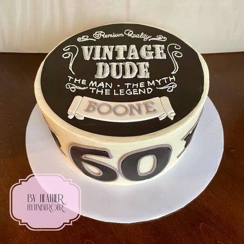 Vintage Dude 60th birthday cake 60th Birthday Cake, 60th Birthday Cakes, 60th Birthday, Custom Cakes, Cake Pops, Birthday Cake, Cake, Birthday