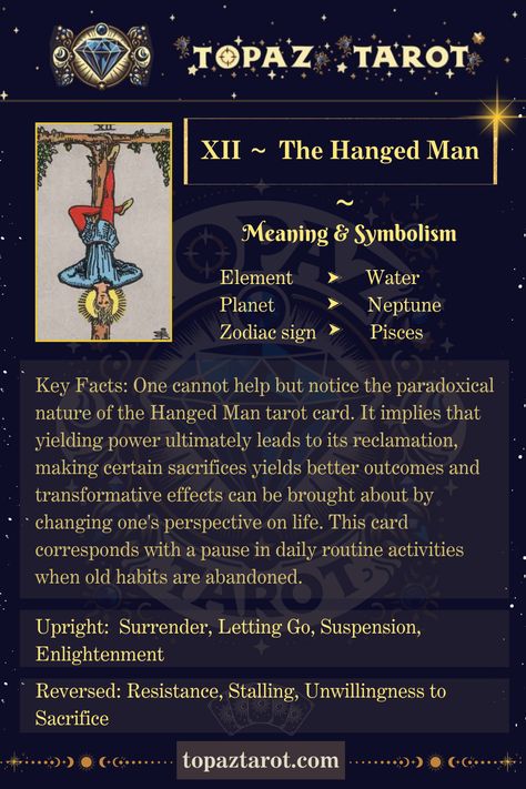 Shift your perspective and discover new insights. The Hanged Man in tarot challenges us to see the world from a different angle, offering wisdom and growth. #thetopaztarot #tarot #hangedmantarot #tarotjourney #newperspective The Hanged Man Tarot Meaning, Hanged Man Tarot, Daily Routine Activities, Page Of Wands, All Tarot Cards, Tarot Interpretation, Hanged Man, Arcana Tarot, Chinese Philosophy