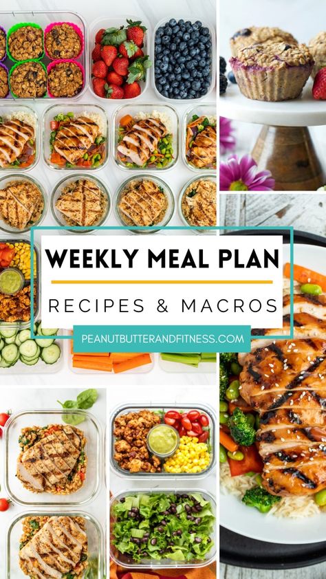 Macro Meal Plan, Best Fat Burning Foods, Weekly Meal Plan, Macro Meals, Balanced Meals, Meal Prep For The Week, Healthy Meal Plans, Fat Burning Foods, Diet Meal Plans