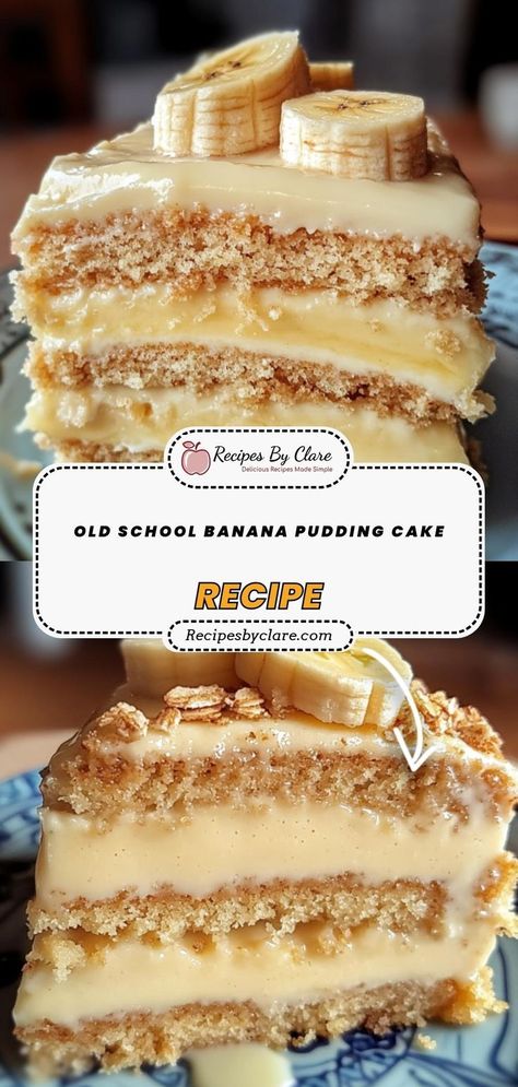 Indulge in this Classic Banana Pudding Cake, featuring a moist yellow cake base, a rich banana pudding layer, and topped with freshly whipped cream. Garnished with banana slices and crushed vanilla wafers for the ultimate dessert! Ingredients: 1 box yellow cake mix 1 package banana pudding mix Crushed vanilla wafers for garnish This cake is a delicious throwback to everyone’s favorite Southern dessert! Recipes For Old Bananas, Vanilla Wafer Banana Pudding, Baking Beginner, Classic Banana Pudding, Banana Cake Mix, Pudding Frosting, Moist Yellow Cakes, Banana Pudding Cake, Cake Banana