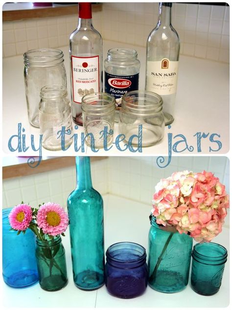 Deco Flowers, Koti Diy, Diy Jar Crafts, Jar Diy, Wine Bottle Crafts, Mason Jar Crafts, Jar Crafts, Crafty Projects, Crafty Craft