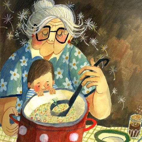 To My Grandmother, Picture Books Illustration, Book Illustration Art, Childrens Books Illustrations, Picture Illustration, My Grandmother, Design Drawing, Drawing Tutorials, Illustration Character Design