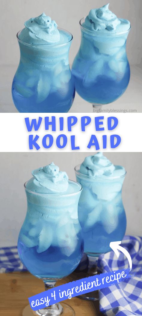 Whipped Kool Aid Frozen Slushies With Alcohol, How To Make Whipped Koolaid, Whipped Koolaid Drink, Kool Aid Slushie, Koolaid Punch Recipes, Easy Desserts To Make With Kids, Whipped Koolaid, Fun Drinks To Make At Home, Cute Drinks To Make