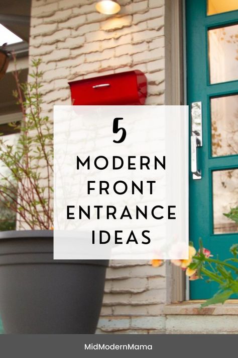 Small Front Door Decor Entrance Modern, Simple Front Door Decor Entrance, Front Door Planting Ideas Entrance, Entryway Exterior Ideas Front Entrances, Exterior Entryway Ideas Front Entrances Modern, Apartment Front Door Decor Entrance Outside, Front Entrance Wall Ideas, Modern Planters Outdoor Front Doors, Porch Entrance Ideas Front Entry