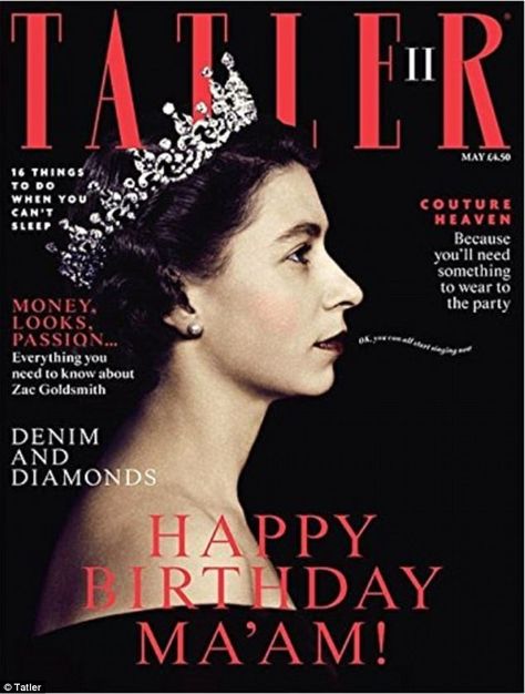 Birthday celebration: An old photo of Queen Elizabeth II appeared on the May 2016 issue in honor of her turning 90 years old Happy 90th Birthday, Rainha Elizabeth Ii, Denim And Diamonds, Elisabeth Ii, Isabel Ii, Queen Of England, British Monarchy, Her Majesty The Queen, Elizabeth I