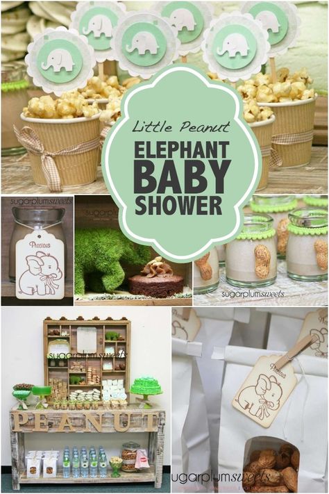 elephant-baby-shower-ideas Peanut Baby Shower, Rustic Decorations, Elephant Baby Shower Theme, Elephant Shower, Baby Elefant, Trendy Baby Shower Ideas, Elephant Theme, Baby Shower Supplies, Baby Shower Decorations For Boys