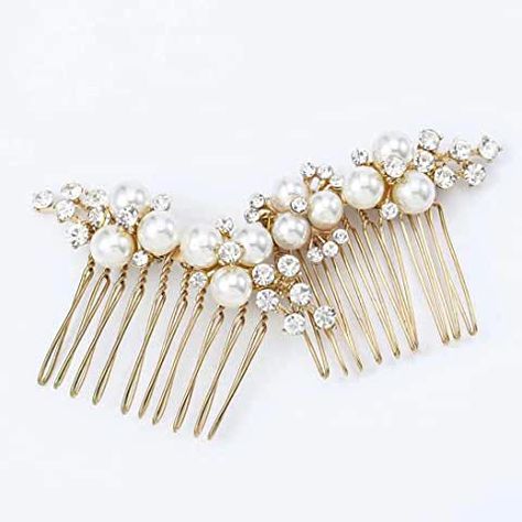 Amazon.de: pearl embellished bow Pearl Bridal Hair Comb, Pearl Hair Piece, Gold Hair Comb Wedding, Pearl Hair Comb, Bridal Hair Pin, Bridal Hair Combs Pearl, Rhinestone Headpiece, Gold Hair Comb, Pearl Hair Combs