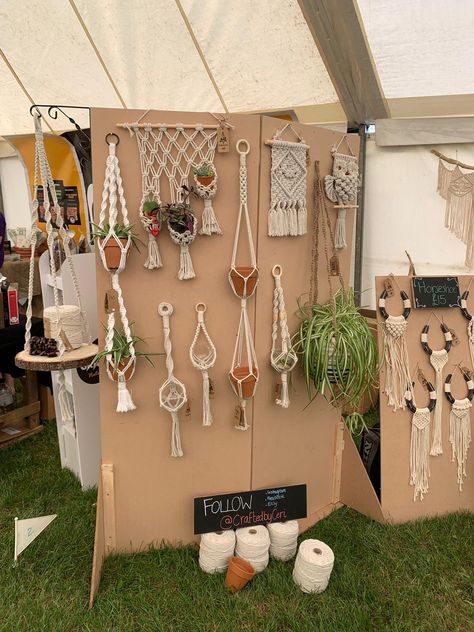 My macrame craft fair/market stall set up at the Herts County Show 2019 - made in hertfordshire tent. 
.
.
.
.
#craftstallsetup #craftstall #craftfairideas #stallsetup #craftstall #macramecraftstall #macramestallideas #craftstallidea #artsfairsetup #macramefair #macramemarket #artsmarket #handmademarket #madeinhertfordshire #hertscountyshow Macrame Craft Fair Display, Macrame Vendor Booth, How To Display Macrame At A Craft Show, Macrame Market Set Up, Macrame Market Stall, Macrame Booth Display Ideas, How To Display Hanging Items At Craft Show, Stall Decoration Ideas Exhibition, Macrame Craft Booth