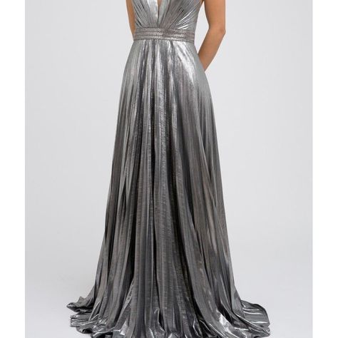 Silver Formal Long Dress, Galina Wedding Dress, Wedding Dresses Taffeta, Silver Bridesmaid Dresses, Silver Evening Dress, Satin Halter Dress, Sweep Train Wedding Dress, Gala Party, Maxi Long Dress