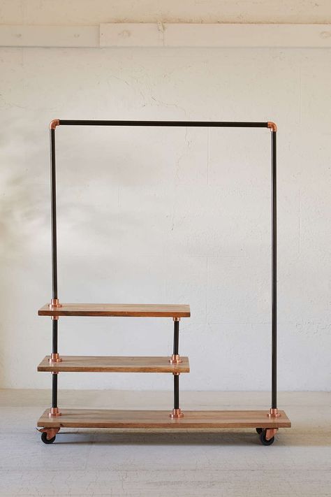 Diy Clothes Rack Pipe, Industrial Storage Racks, Pipe Clothes Rack, Diy Clothes Rack, Metal Clothes Rack, Diy Pipe, Pipe Furniture, Industrial Storage, Garment Racks