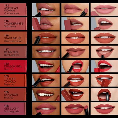 Nars Makeup Products, Best Matte Lipstick, Lipstick Ad, Lipstick For Dark Skin, Nars Lipstick, Brown Lipstick, Nars Makeup, Long Wear Lipstick, Nude Lips