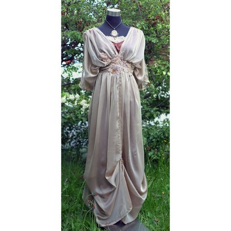 Edwardian Taupe Dress Downton Abbey Inspired Handmade in England Dress... (435 AUD) ❤ liked on Polyvore featuring black, dresses and women's clothing Brown Bridesmaids Dress, Brown Bridesmaids, England Dress, Dresses Victorian, Edwardian Dresses, Alternative Wedding Dress, Period Films, Brown Bridesmaid Dresses, Period Fashion