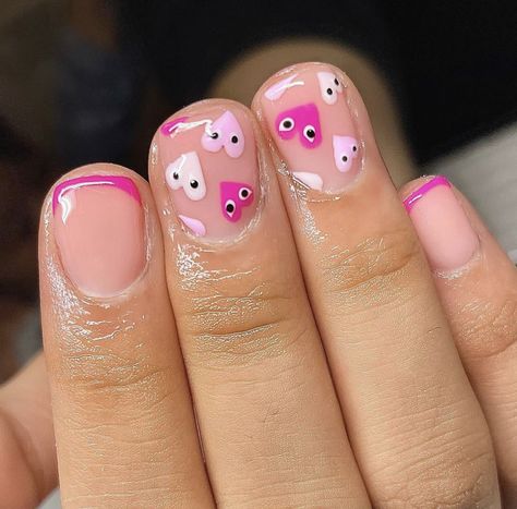 Short Nails For Kids, Kids Manicure Ideas, Kids Nails Cute Simple, Nails Biab, Kids Nails, Teen Nails, Kids Nail Designs, Fake Nails Designs, Pink Gel Nails