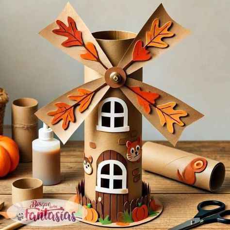 Autumn Decor Kindergarten, Autumn Decorations Kindergarten, Activities Kindergarten, Easy Art For Kids, Autumn Crafts, Toddler Art, Kid Activities, Paper Rolls, Childrens Crafts