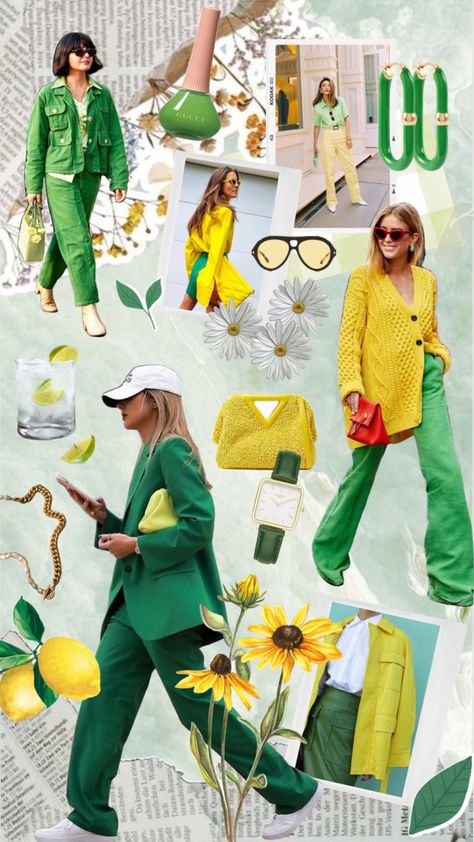 Yellow Green Outfit Aesthetic, Green And Yellow Outfit Aesthetic, Yellow Headband Outfit, Lime Green Color Combinations Outfit, Yellow Outfit Color Combos, Green And Yellow Outfit Ideas, Like Green Outfit, Lime Yellow Outfit, Lime Green Outfit Ideas