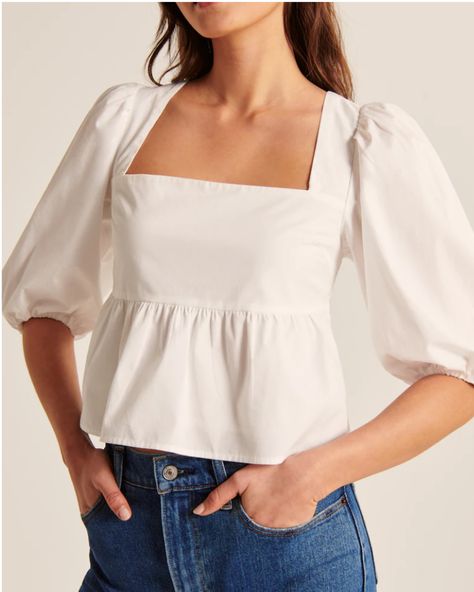 Shop Puff Sleeve Poplin Squareneck Top and other curated products on LTK, the easiest way to shop everything from your favorite creators. Fashion Group, Spring Dress, Poplin Fabric, Short Sleeve Blouse, Women's Tops, Square Neckline, Beach Outfit, Puff Sleeves, Spring Summer Fashion