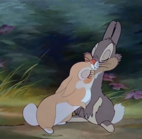 Bambi Rabbit, Rabbit Animation, Rabbits Cute, Vintage Animation, Disney Kiss, Disney Movie Scenes, Disney Movie Art, Funny Animated Cartoon, Disney Gif