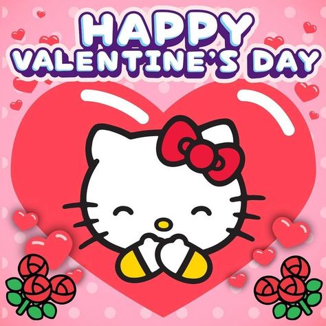 Happy Valentines Day Drawings, Birthday Cards To Print, Valentines Day Drawing, Hello Kitty Images, Kitty Baby, Hello Kitty Aesthetic, Hello Kitty Drawing, Hello Kitty Cartoon, Hello Kitty Birthday