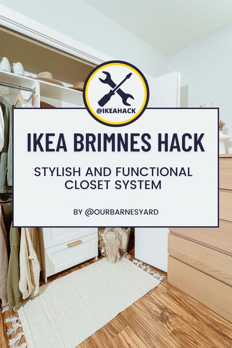 Brimes Ikea Cabinet, Brimnes Wardrobe Hack, Ikea Brimnes Wardrobe, Brimnes Wardrobe, Closet Transformation, Builder Grade, Closet Shelves, Custom Closet, Closet Space