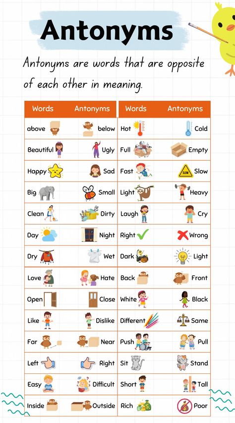 Common Vocabulary Words, English Synonyms And Antonyms, Antonyms With Pictures, English Words With Pictures, Antonyms For Grade 1, Most Used Words In English, Confused Words In English, New Words With Meaning In English, Descriptive Words For People