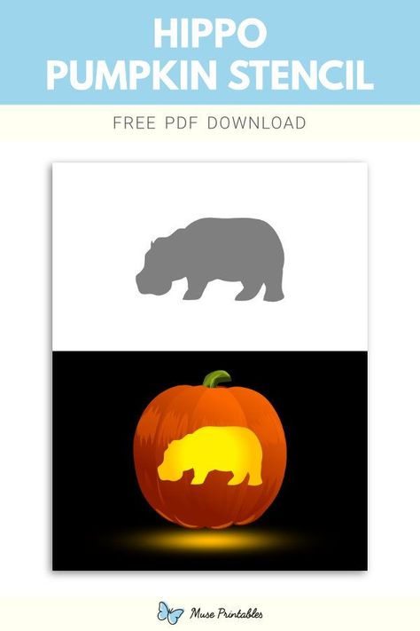 Free printable hippo stencil for pumpkin carving. Download it at https://museprintables.com/download/pumpkin-stencil/hippo/ Stencil For Pumpkin Carving, Printable Pumpkin Stencils, Pumpkin Stencils Free, Halloween Pumpkin Carving Stencils, Pumpkin Carvings Stencils, Pumpkin Stencil, Halloween Pumpkins Carvings, Pumpkin Carving, Halloween Pumpkins