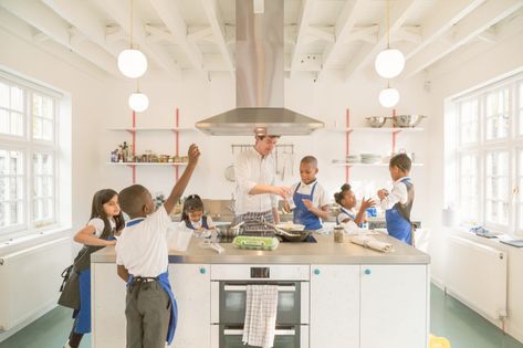 Cooking Classes Design, Preschool Cooking, Cooking In The Classroom, Preschool Designs, Classroom Interior, Modern Classroom, Kindergarten Design, Cooking Classes For Kids, Food Science