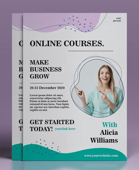 Course Announcement Design, Course Advertisement Design, Course Flyer, Online Flyers, Photoshop Course, Real Estate Advertising, Poster Template Design, Pamphlet Design, Workforce Development