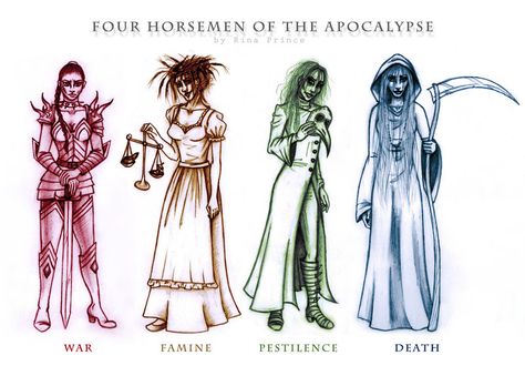 Four Horsemen of the Apocalypse by Rina-Prince                                                                                                                                                                                 More The Horsemen Of The Apocalypse, The 4 Horsemen Apocalypse, 4 Horsemen Of The Apocalypse Art, 4 Horse Men Of The Apocalypse, Four Horsemen Of The Apocalypse Art, 4 Horsemen Tattoo, The Four Horsemen Of The Apocalypse, Four Horsemen Tattoo, 4 Horsemen Of The Apocalypse