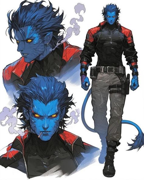 Nightcrawler Marvel, Xman Marvel, Marvel Character Design, Marvel Superheroes Art, Marvel Characters Art, The Punisher, Arte Dc Comics, Design Photoshop, Uncanny X-men