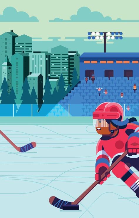 Woman Play Ice Hockey in Stadium Hockey Illustration, Sport Illustration, Calgary Flames, Language Learning, Ice Hockey, Calgary, Hockey, Russia, Vector Illustration