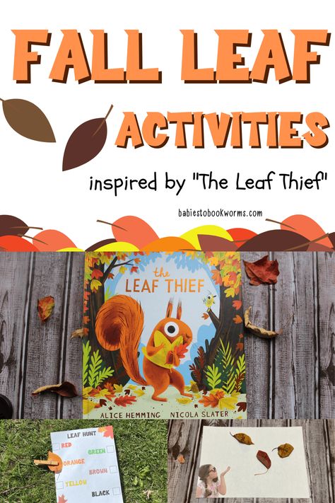 Fox And The Falling Leaves Activities, Book Related Crafts Preschool, Fall Book With Activity, Leaf Books For Preschoolers, Fall Ideas Kindergarten, Fall Book And Craft, Leaf Unit Preschool, Leaf Thief Activity, Book And Activity For Kids