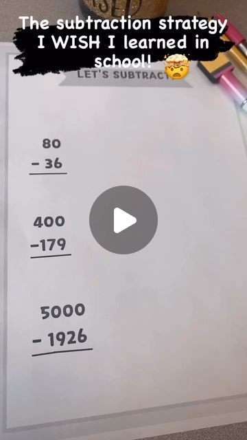 Rebecca McDonagh on Instagram: "Here’s how it works! 👇  This strategy, called compensation, is a super easy alternative for kids (and adults!) who struggle with regrouping (or borrowing for my peeps born in the 80s and 90s like me!) across multiple zeroes.   💾Don’t forget to LIKE and SAVE this for later and FOLLOW for more fun math hacks and resources! ➕➗➖✖️  ⭐️When your whole number has a zero in the final place value(s), you can subtract one from both the whole and the part and the difference between the two numbers will stay the same!   ⭐️In subtraction (this does not work with addition- check out my other videos for addition hacks!), you can add or remove value from either number to create a compatible number to work with, as long as you do the same to both numbers.   ⭐️For example: How To Teach Borrowing In Subtraction, How To Subtract, Teaching Subtraction With Regrouping, Borrowing Subtraction, Math Tricks Hacks, Subtraction Strategies Anchor Chart, Math Daily 3, Subtracting With Regrouping, Subtraction Across Zeros