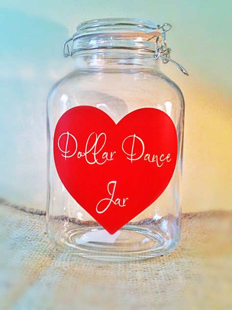 Wedding Reception Decor  Dollar Dance Wedding by SweetNCCollective, $25.00 Dollar Dance Wedding, Xbox Wedding, Wedding Head Table Decor, Wood Wedding Card Box, Head Table Wedding Decorations, Latin Wedding, Dollar Dance, Wedding Jars, Shabby Chic Wedding Decor