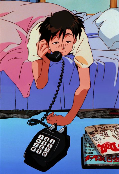 90s sad boy anime vibe aesthetic 90s Anime Aesthetic, 90 Anime, Arte Indie, Karakter Disney, 강아지 그림, Japon Illustration, On The Phone, Old Anime, Anime Wall Art