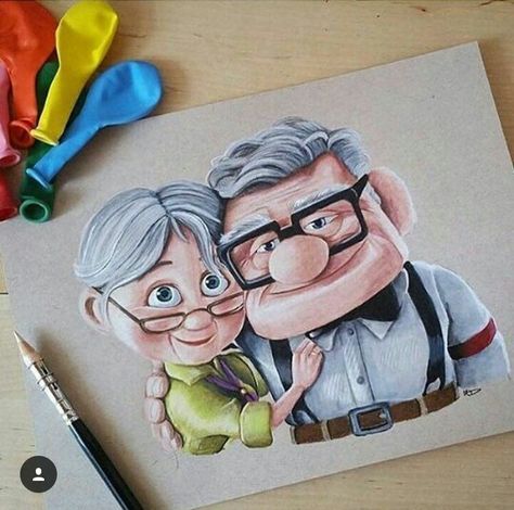 Up Pixar, Disney Character Drawings, Disney Drawings Sketches, Prismacolor Art, Disney Up, Disney Art Drawings, Dragon Trainer, Art Disney, Color Pencil Art