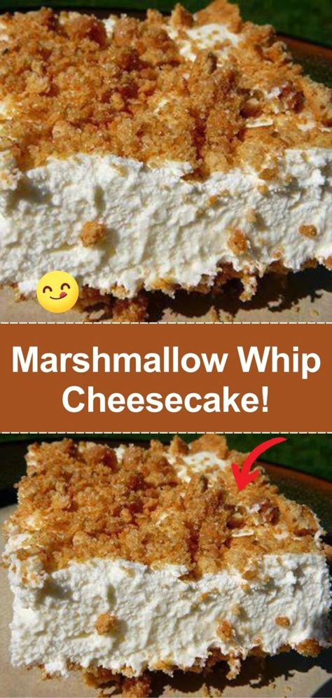 Marshmallow Whip Cheesecake HEAVEN!! Marshmallow Desserts, Jello Salads, Corn Flake, Savory Cakes, Fluff Desserts, Dessert Dips, Cheesecake Desserts, Savoury Cake, Eat Dessert