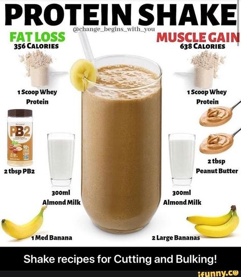 Banana Shake Recipe, Healthy Protein Shake Recipes, Easy Protein Shakes, Homemade Protein Shakes, Whey Protein Recipes, Healthy Weight Gain Foods, Healthy Protein Shakes, Protein Shake Smoothie, Protein Smoothie Recipes