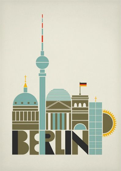 Illustrated Advertising, Berlin Illustration, Cities Poster, City Picture, Berlin Art, Postal Vintage, City Illustration, Travel Illustration, Photo Vintage