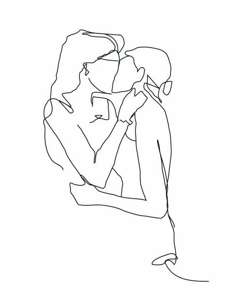 In Love Art, Butterfly Line Art, Line Art Vector, Art Couple, Lesbian Art, Couple In Love, One Line Drawing, Line Art Tattoos, Lgbt Art