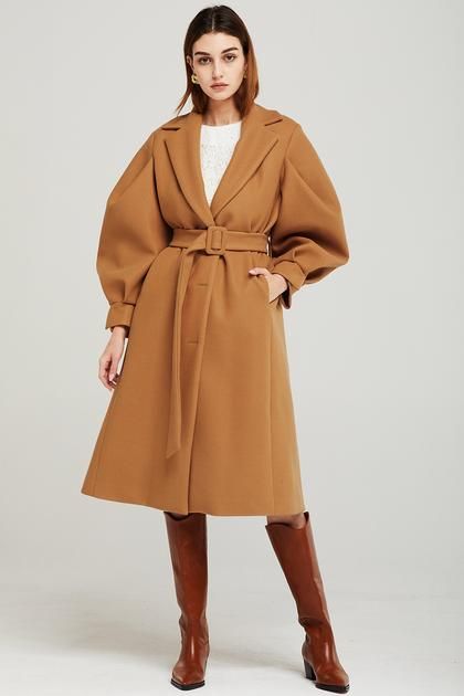 Isabella Structured Puff Sleeve Coat | Women's Jackets & Coats | storets Sleeve Outfit Ideas, Camel Coat Outfit Classy, Camel Coat Outfit Casual, Camel Coat Outfit, Woolen Coat Woman, Mode Mantel, Wool Coats, Camel Coat, Fall Coat