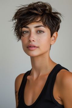 Simple Pixie Haircut, 90s Short Haircuts For Women, Short Womens Haircuts Pixie, Short Classy Haircuts For Women, Short Hair Women Pixie, Classy Pixie Haircut, Androgynous Short Hair, Short Girl Haircut, Short Hair Cuts For Women With Layer