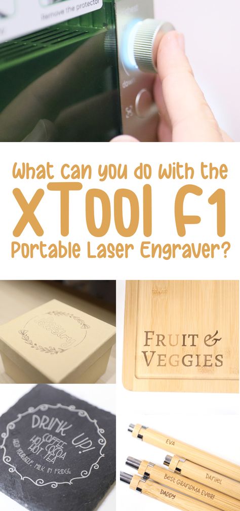 xTool F1 Laser Engraver - Review & Material Tests X Tool Laser Projects, Laser Engraving Files Free, Xtool F1 Project Ideas, Xtool D1 Project, Xtool F1 Projects, X Tool Projects, Xtool F1, Engraving Projects, Engraved Pens