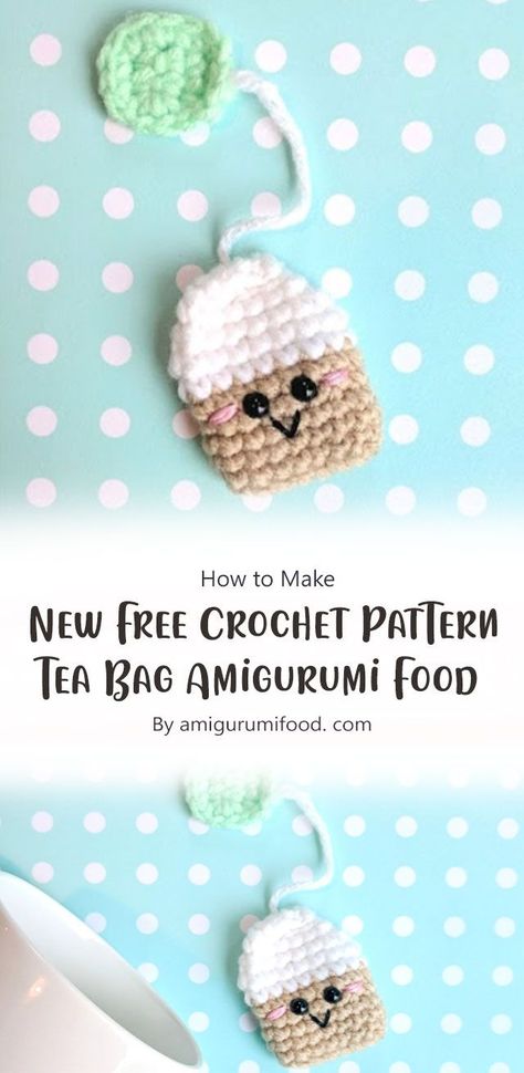 Crochet Tea Bag Pattern, Crochet Tea Bag Bookmark Pattern, Quick Crochet Bags Easy Patterns, Tea Ornaments Diy, Teabag Bookmark Crochet Pattern, Crochet Tea Bag Holder, Tea Bag Bookmark Crochet, Crochet Tea Bag Bookmark Free Pattern, Crochet Tea Bag Bookmark