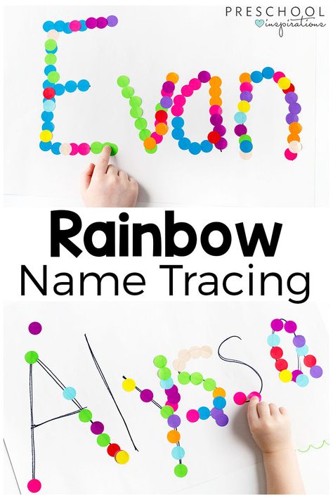 Preschool Name Activities, Preschool Name Recognition, Name Activities Preschool, Babysitting Activities, Preschool Names, Tracing Activity, Rainbow Activities, Name Tracing, Name Crafts