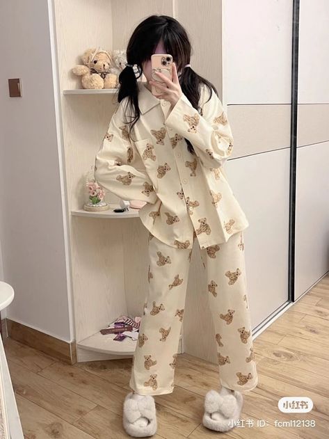 Aesthetic Pajamas Korean, Cute Pijamas Korea, Cute Pjs Korean, Cute Aesthetic Pjs, Korean Pjs, Piyama Aesthetic, Cute Pajamas Aesthetic, Kawaii Pjs, Cute Pijamas