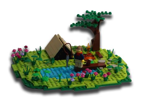 LEGO IDEAS - The Camping Lego Camping Ideas, Lego Camping Scene, Lego Tent, Lego Camping, Lego Night, Lego Diy Projects, Lego Christmas Tree, Lego Camp, Sand Projects