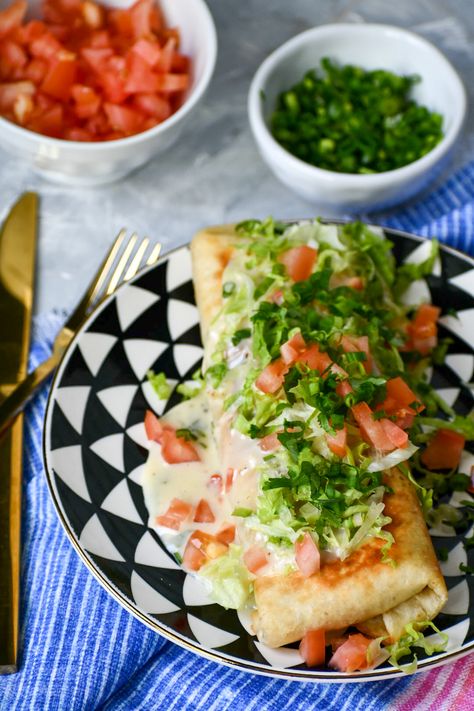 Chimichanga Aesthetic, Veggie Chimichanga Recipe, Vegetarian Tex Mex Recipes, Vegetarian Chimichanga Recipe, Vegetarian Chimichanga, Chimichanga Recipe Vegetarian, Vegan Chimichanga, Mexican Corn Side Dish, Veg Starter Recipes