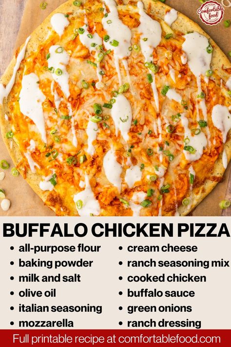 Buffalo Chicken Tortilla Pizza, Pizza Stuffed Chicken, Buffalo Chicken Stromboli, Buffalo Chicken Calzone, Buffalo Pizza, Buffalo Chicken Flatbread, Buffalo Chicken Pizza Recipe, Hot Sauce Chicken, Spicy Pizza