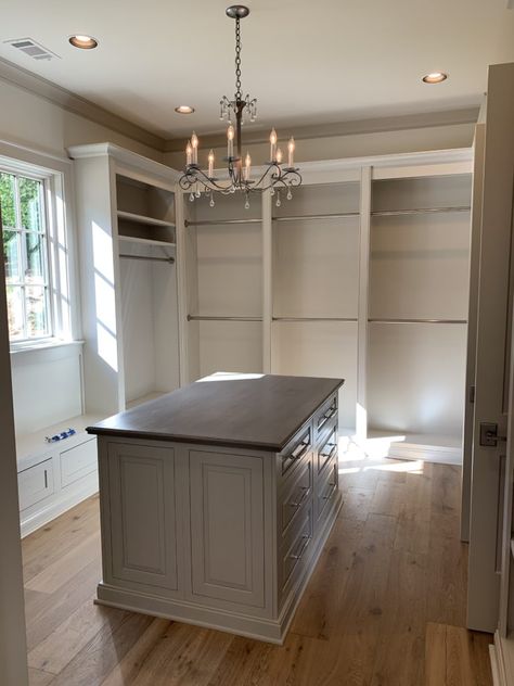 Master Closet Design, House Closet, Master Bath And Closet, Closet Addition, Closet Island, Dream Closet Design, Walk In Closet Design, Closet Design Layout, Repose Gray