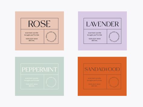 Soothe Home Candle Labels by Tamara Zena on Dribbble Candel Design Label, Candle Labels Ideas, Minimalist Label Design, Candles Branding, Peppermint Candle, Minimalist Label, Candle Logo Design, Candle Label Design, Candle Packaging Design